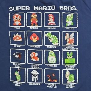 Nintendo | Super Mario Bros Pixel Grid  Characters Graphic Tee